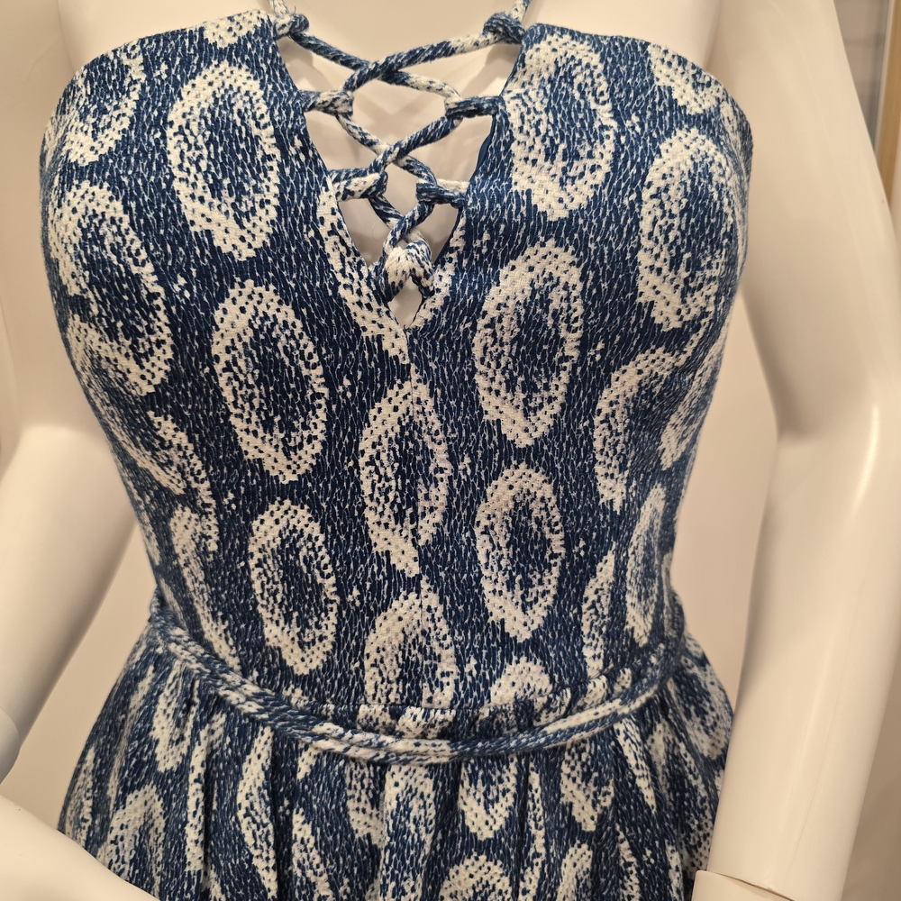 Banana Republic Blue and White Midi Dress